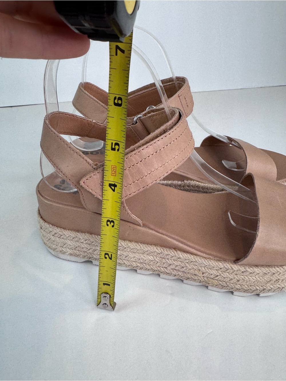 Sorel Cameron Flatform sandals Tan Leather Espadrille size 8 - Picture 9 of 13